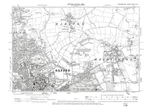 Oxford (northeast), Headington, Marston, Oxfordshire in 1900: 33SE