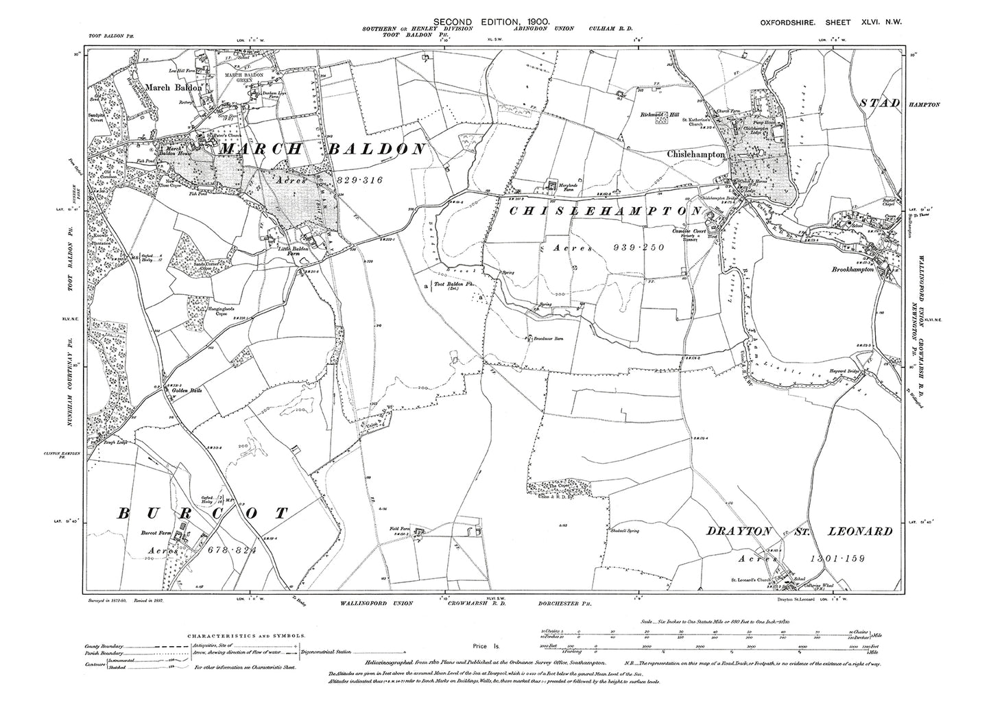 Chislehampton, March Baldon, Oxfordshire in 1900: 46NW