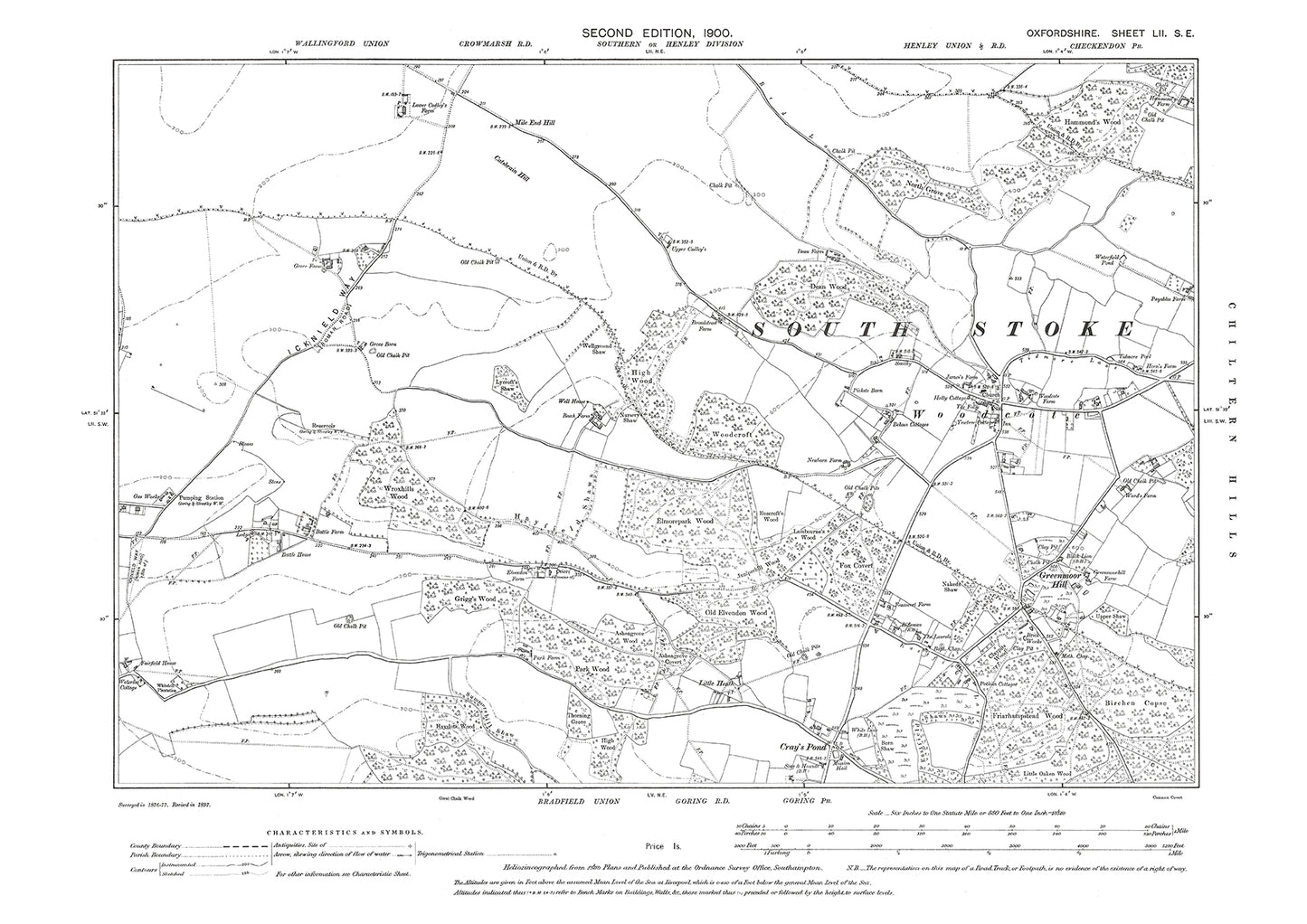 Woodcote, Oxfordshire in 1900: 52SE