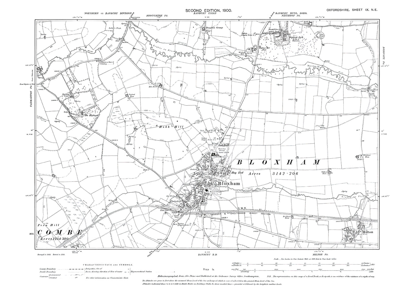 Bloxham, Milton, Oxfordshire in 1900: 9NE