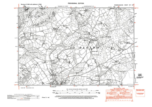 St David's (north), old map Pembroke 1948: 14SE