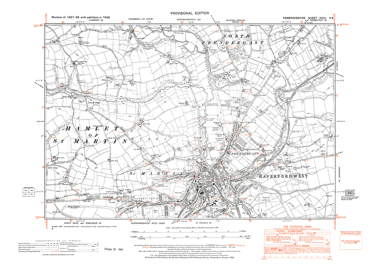 Haverfordwest, old map Pembroke 1948: 27NE