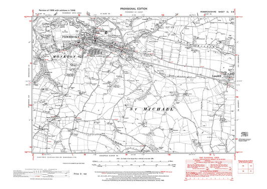 Pembroke, Lamphey, old map Pembroke 1948: 40SW