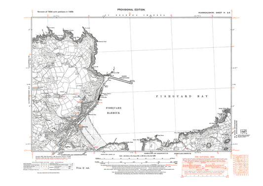 Fishguard Harbour, Goodwick, old map Pembroke 1948: 4SE