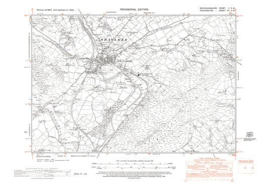Rhayader, old map Radnor 1949: 15SW
