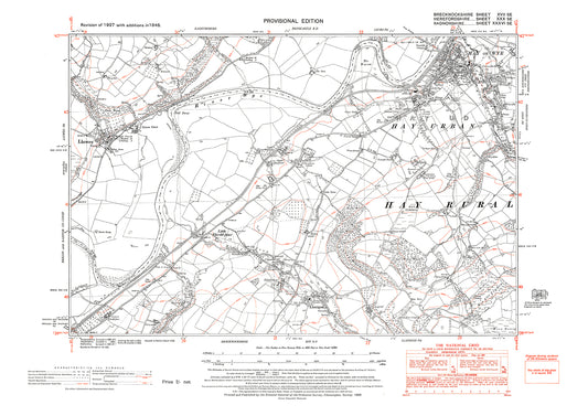 Llowes, old map Radnor 1948: 36SE