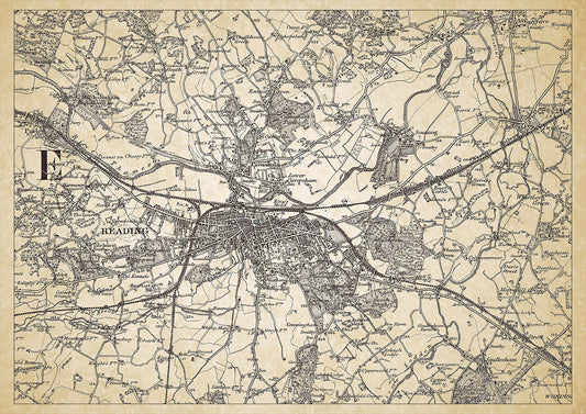 Reading in 1898, showing the town and the surrounding area