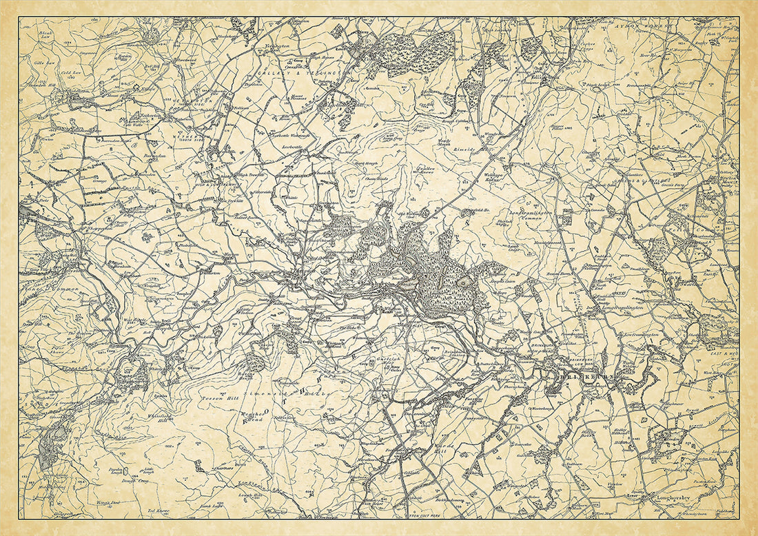Rothbury in 1898, showing the town and the surrounding area – Old Map ...