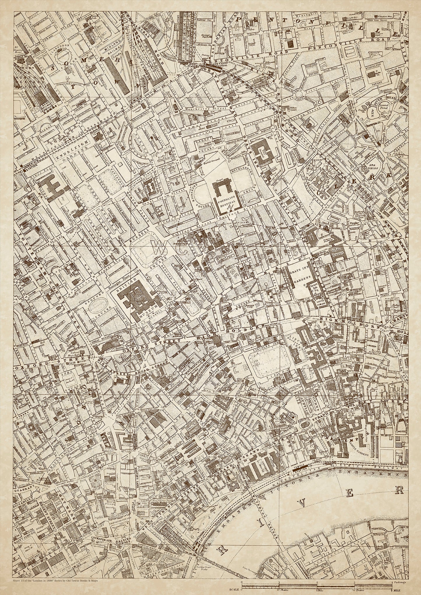 London in 1888 Series - showing Somers Town, Clerkenwell, Covent Garden - sheet 15