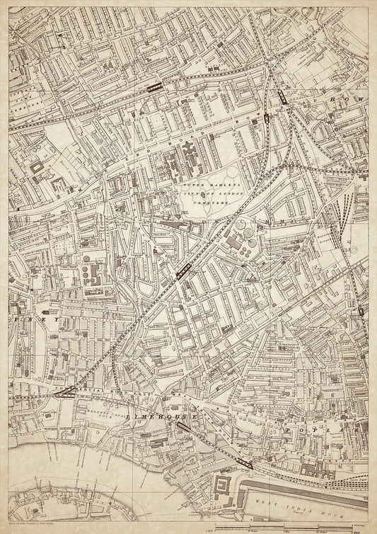 London in 1888 Series - showing Mile End Road, Limehouse, Poplar, Stepney (east) - sheet 18