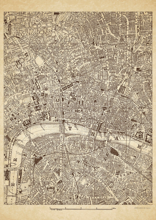 Greater London in 1888 Series - showing Clerkenwell, Shoreditch, Southwark, The City, Waterloo, Lambeth, Bermondsey (west), Pentonville - sheet 18