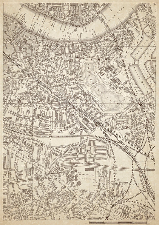 London in 1888 Series - showing Rotherhithe, Wapping, Old Kent Road - sheet 25