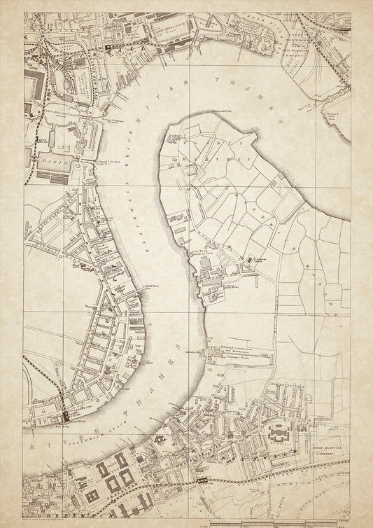 London in 1888 Series - showing Blackwall, Greenwich - sheet 27