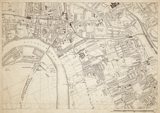 London in 1888 Series - showing Hammersmith, Castlenau, North End - sheet 28
