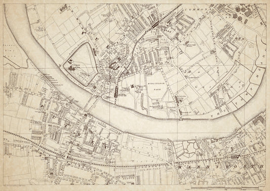 London in 1888 Series - showing Fulham, Putney, Parsons Green, Wandsworth - sheet 29