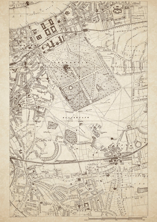 London in 1888 Series - showing Greenwich, Lewisham, Blackheath, Lee - sheet 34