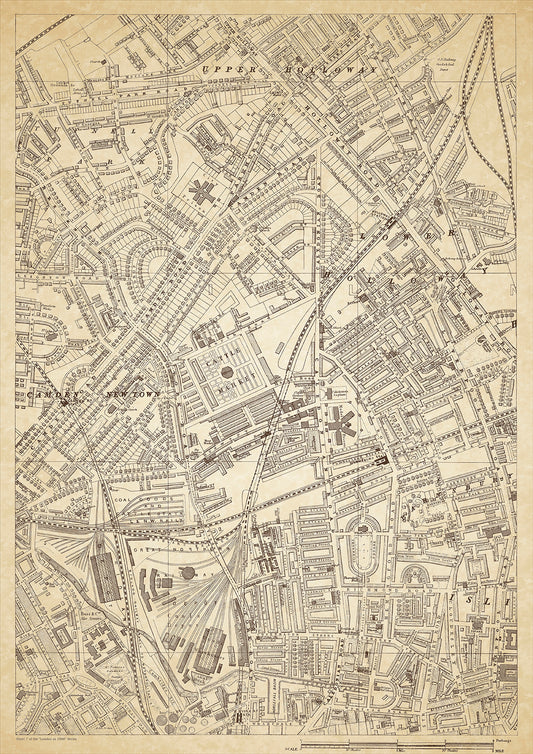 Greater London in 1888 Series - showing Holloway, Camden, St Pancras, Upper Holloway, Lower Holloway, Tufnell Park, Islington (west) - sheet 7