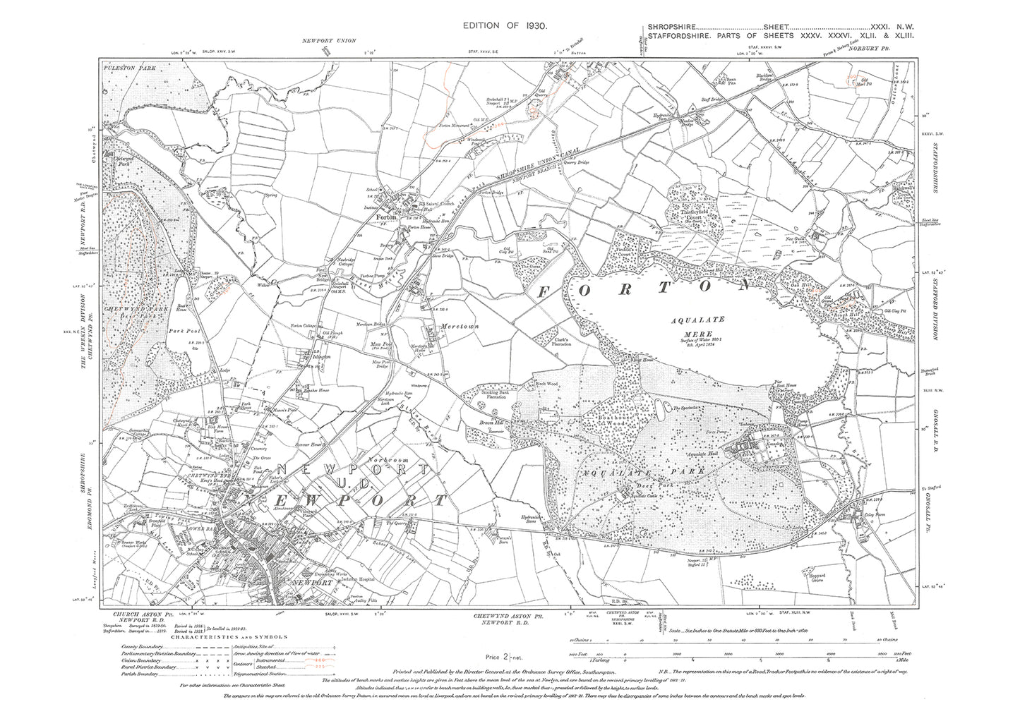 Newport (north), Shropshire in 1930: 31NW