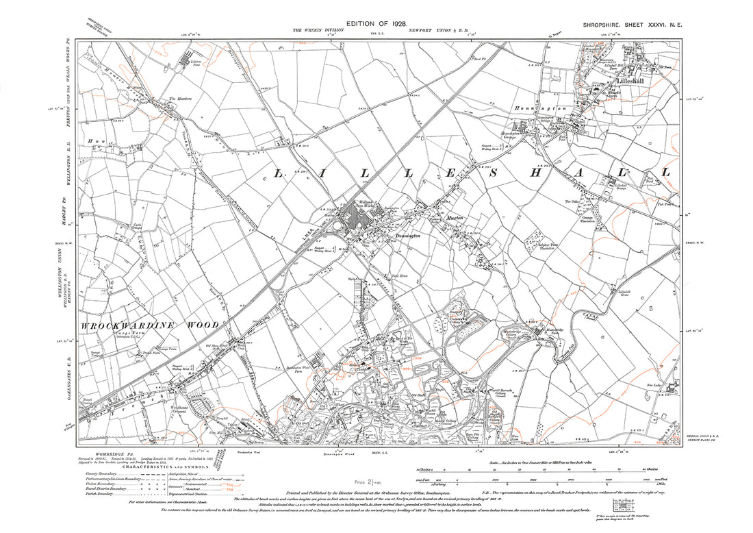 Lilleshall, Donnington, Muxton, Shropshire in 1928: 36NE – Old Map ...