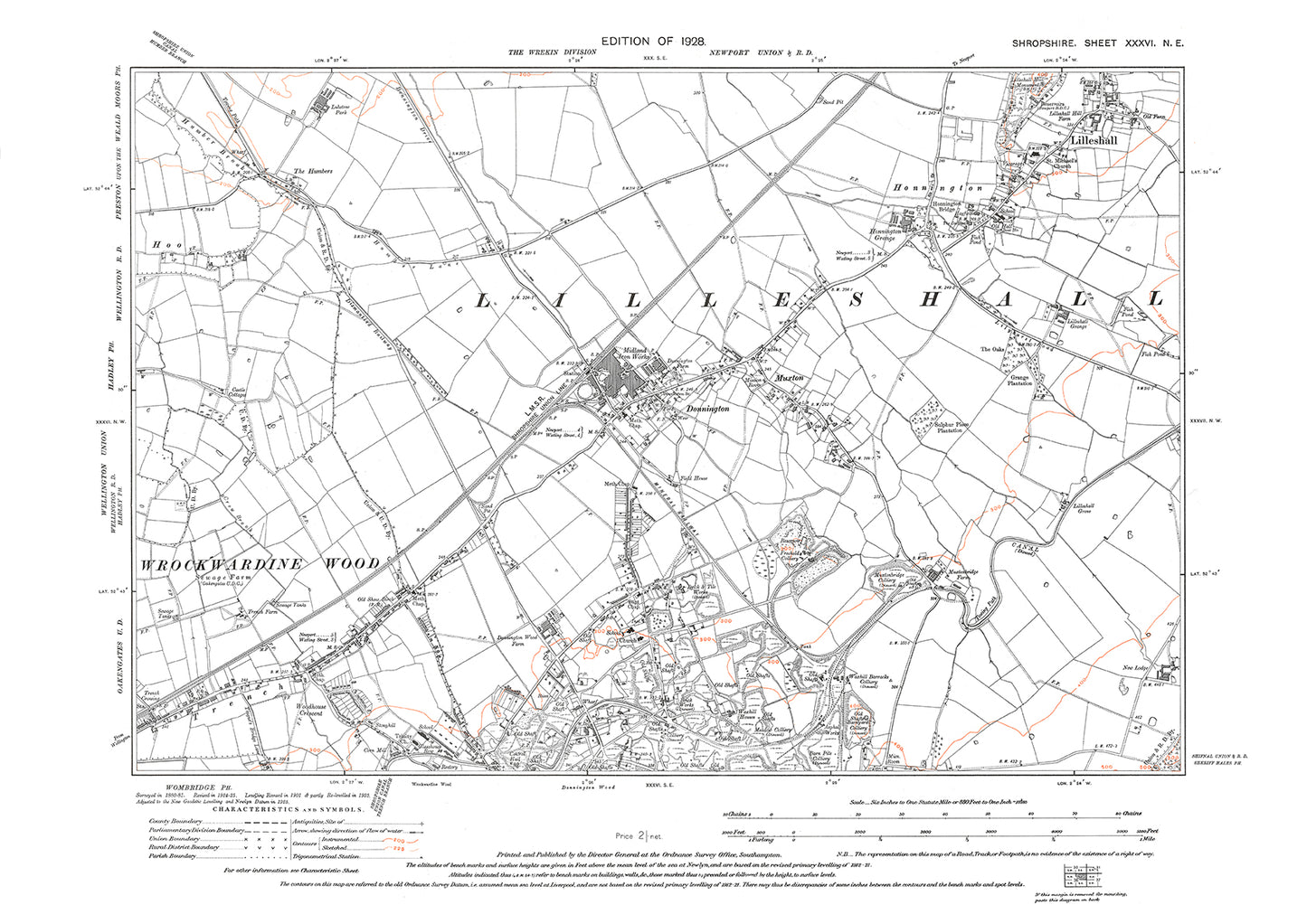 Lilleshall, Donnington, Muxton, Shropshire in 1928: 36NE