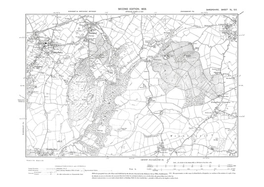 Habberley (north), Pontesbury, Longden, Shropshire in 1903: 40SE