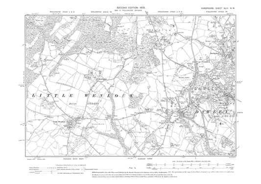 Dawley Magna (west), Little Wenlock, Shropshire in 1903: 43NW