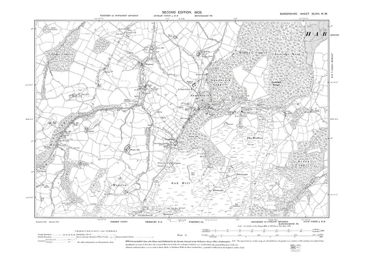 Snailbeach, Crowsnest, Shropshire in 1903: 48NW