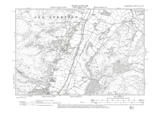 Church Stretton (north), All Stretton, Shropshire in 1903: 56NW