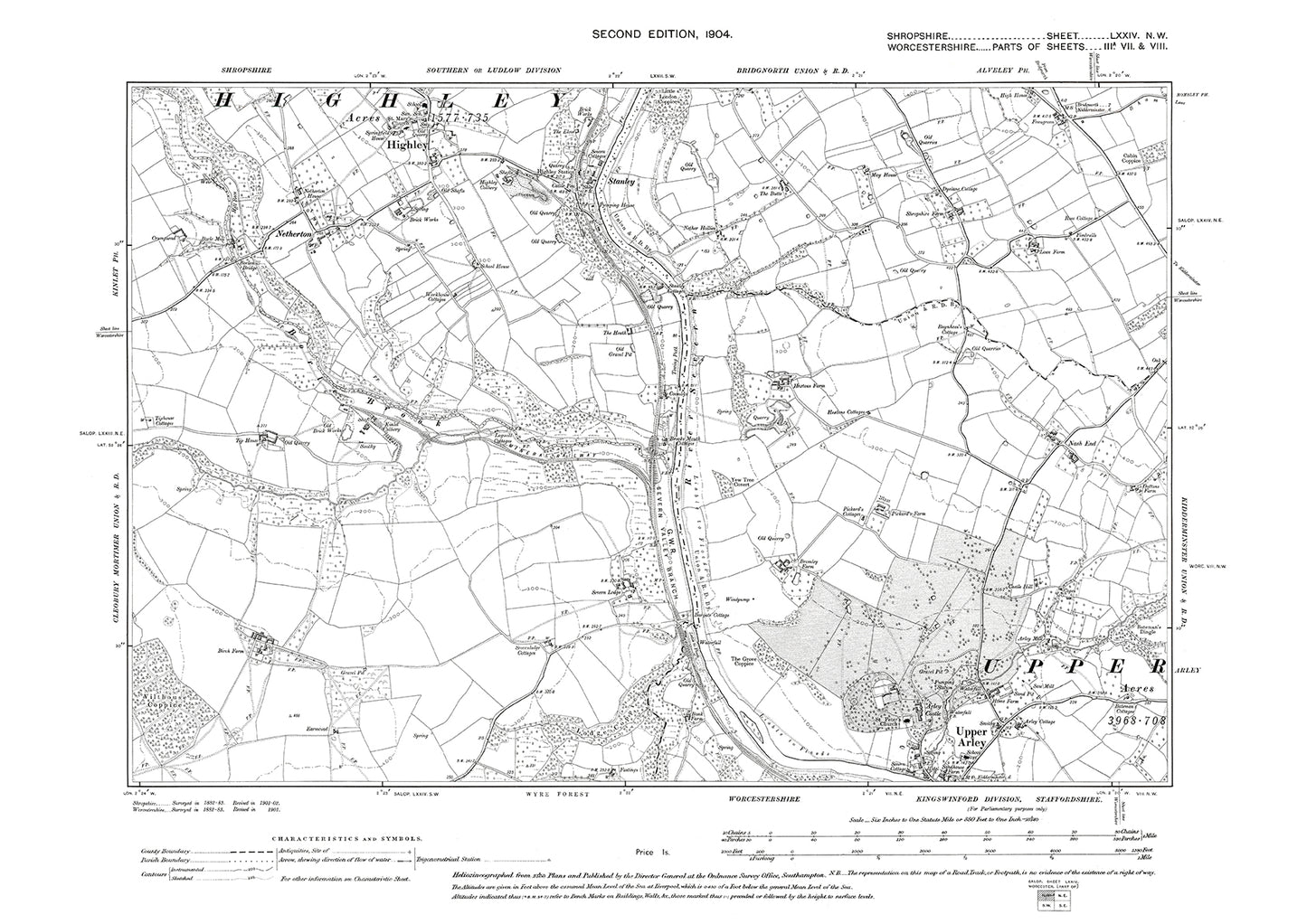 Highley, Shropshire in 1904: 74NW