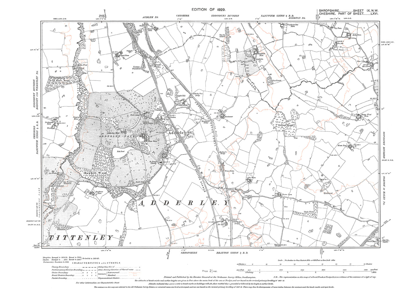 Adderley, Shropshire in 1929: 9NW