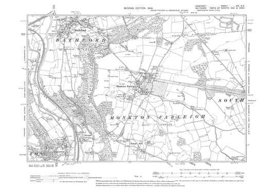 Bathford, old map Somerset 1904: 14NE