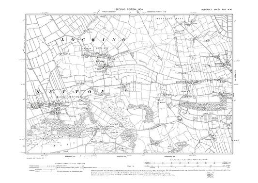 Hutton, Locking, old map Somerset 1903: 17NW