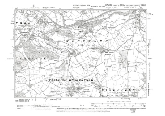 Farleigh Hungerford, Freshford, Westwood, old map Somerset 1904: 21NE