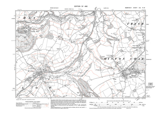 Combe Hay, Hinton Charterhouse, Wellow, old map Somerset 1932: 21NW