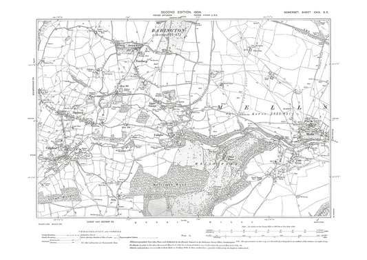 Highbury, Vobster, Mells, old map Somerset 1904: 29SE