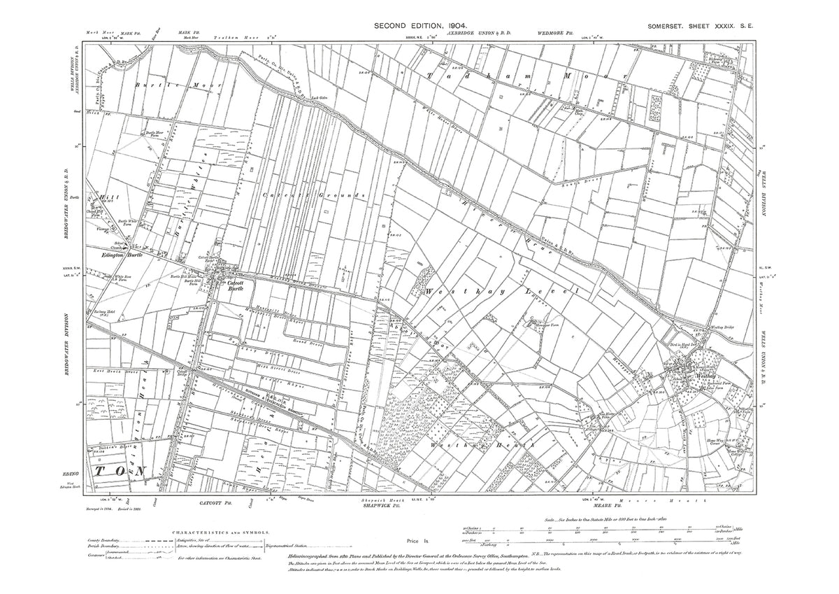 Burtle Map Burtle, Westhay, old map Somerset 1904: 39SE – Old Map Downloads