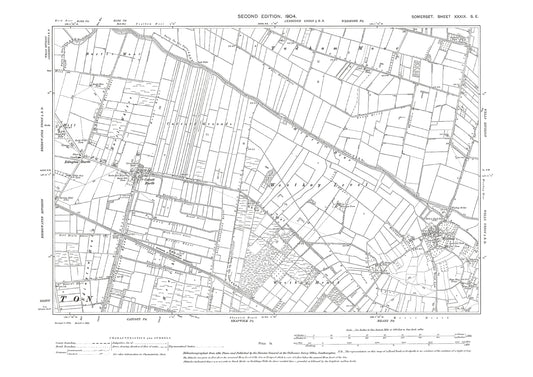 Burtle, Westhay, old map Somerset 1904: 39SE