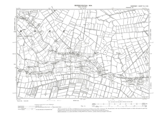 Theale, Panborough, Bleadney, old map Somerset 1904: 40NW