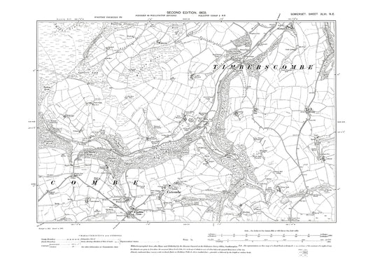 Cutcombe, old map Somerset 1903: 46NE