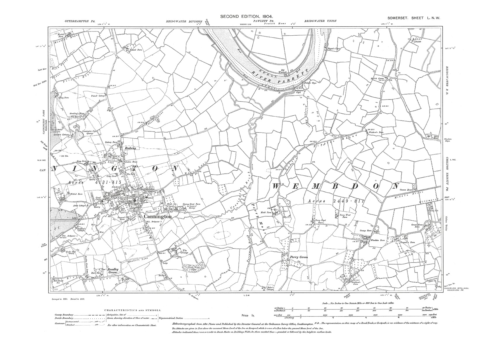 Cannington, old map Somerset 1904: 50NW – Old Map Downloads