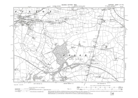 Pilton, Pylle, old map Somerset 1904: 53NE