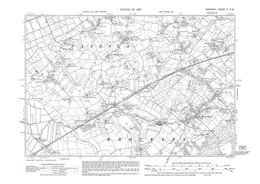 Nailsea (south), West Town, old map Somerset 1932: 5SW