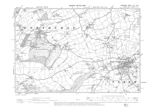 North Petherton, Goathurst, old map Somerset 1904: 61NW