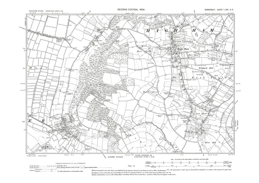 High Ham, Low Ham, Aller, old map Somerset 1904: 62SE