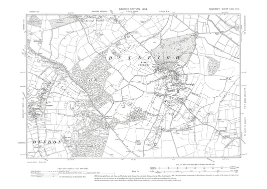 Butleigh, Compton, old map Somerset 1904: 63NE