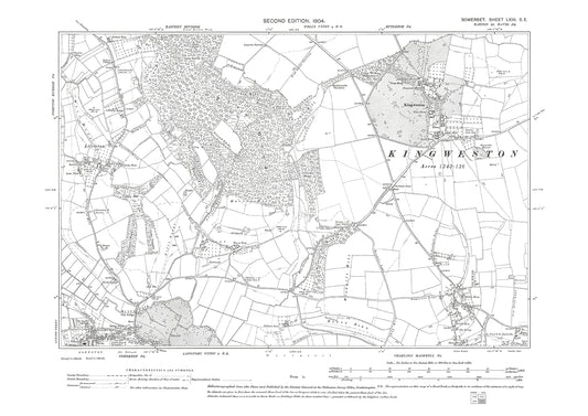 Somerton (northwest), Kingweston, Charlton Mackrell (north), old map Somerset 1904: 63SE