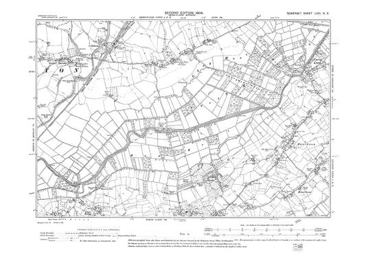 North Curry (north), Lower Durston, old map Somerset 1904: 71NE