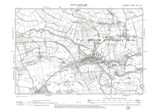 Langport, old map Somerset 1904: 72NE