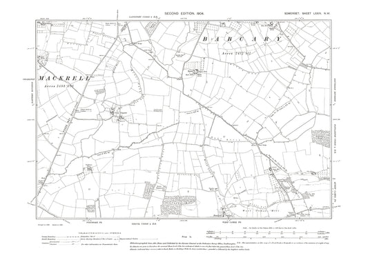 Cary Fitzpaine, Steart, West Camel (N), old map Somerset 1904: 74NW