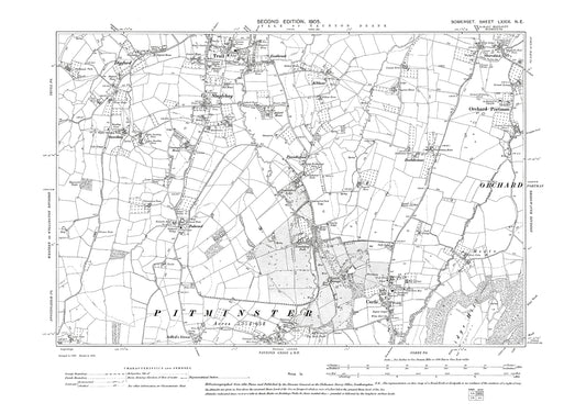 Orchard Portman, Corfe, Trull, Staplehay, old map Somerset 1905: 79NE